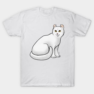 Cat - American Curl - Shorthair White T-Shirt